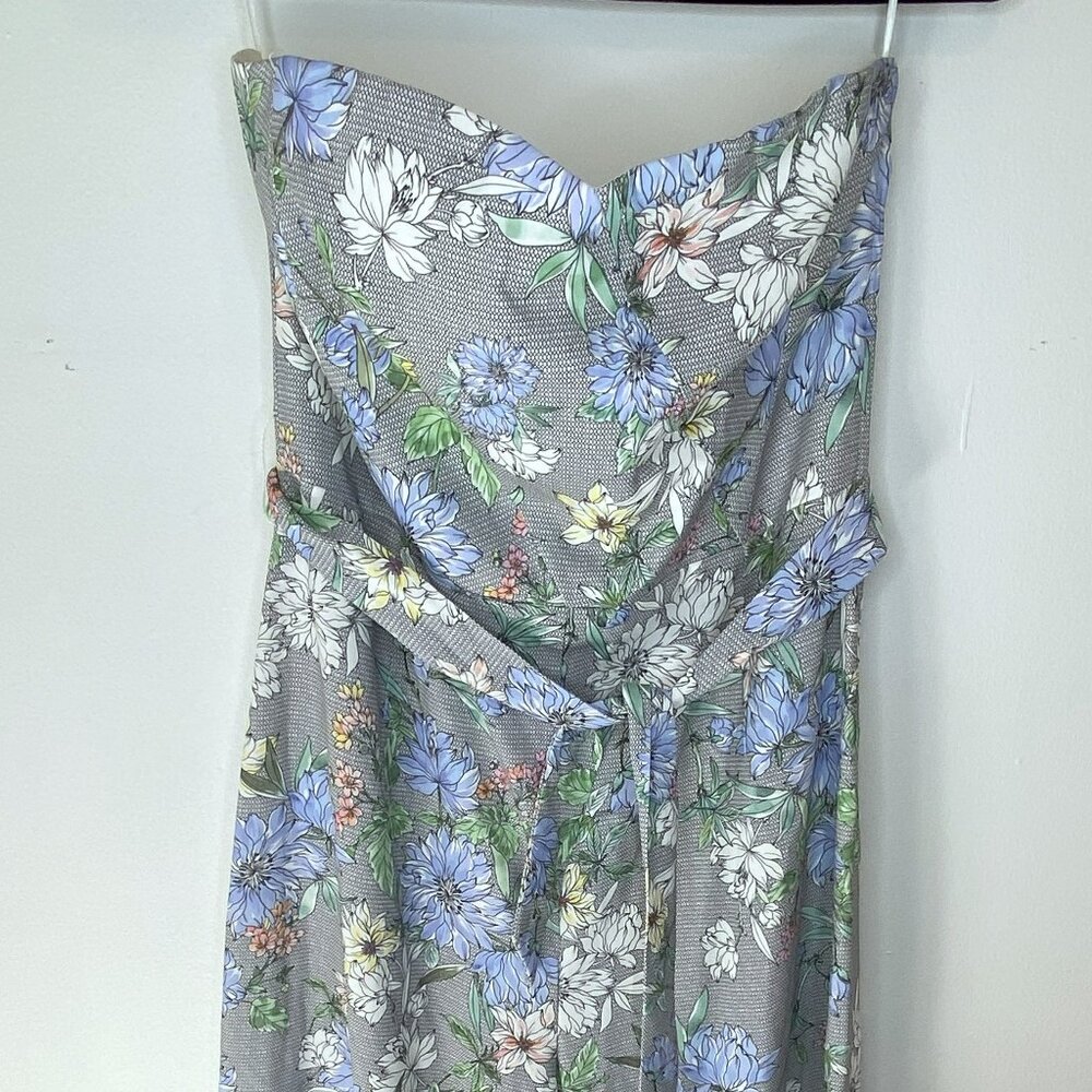 No tag - Zara, Strapless, Jumpsuit, Floral, Belted, Wide leg, Summer - Size M/L
